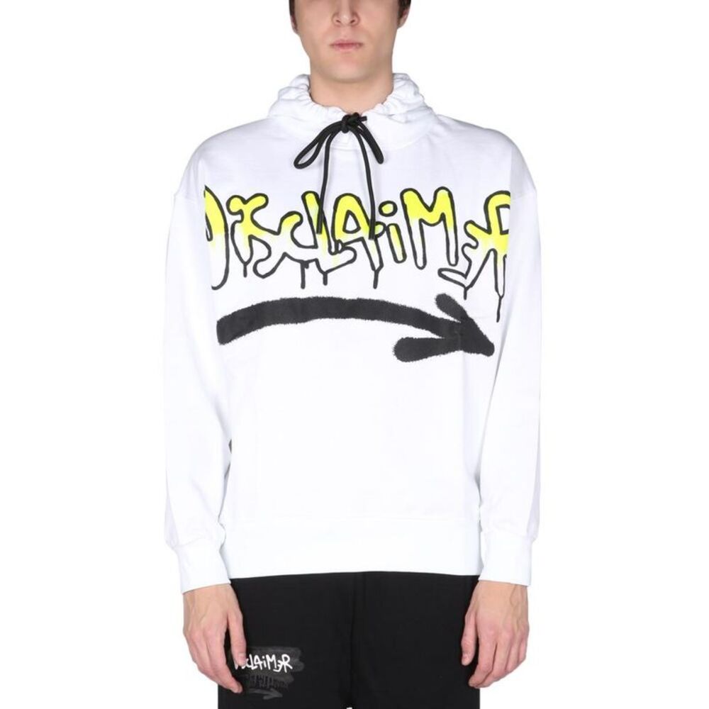 DISCLAIMER Men's Graffiti Print Hoodie Men WHITE Sweaters & Cardigans